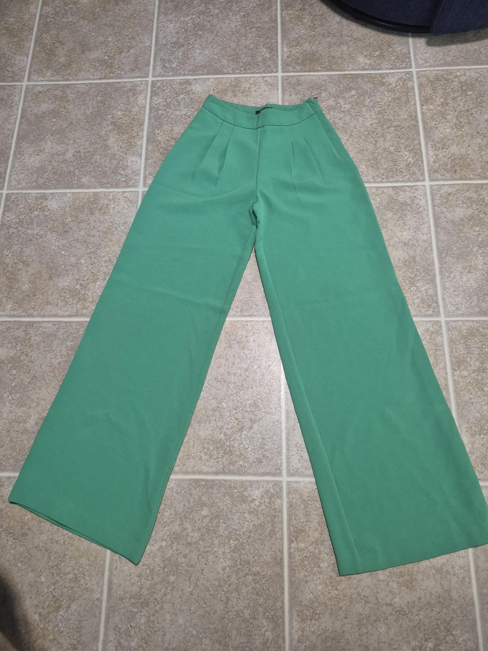 XOXO Emerald Green Wide-Leg High Waist Pants